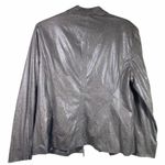 JM Collection Women Sz 16 Brown Snake Print Animal Faux Leather Jacket Blazer Photo 5