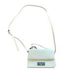 Kendall + Kylie Croc Embossed Cream Crossbody Bag with Black Accent Chain Photo 1