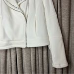 Cupcakes and Cashmere NWT  White Studded Asymmetrical Zip Bomber Jacket Size Medium Photo 5