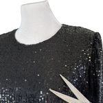 Retrofête Retrofete Flynn Sequin Ruched Tulle Long Sleeve Key Hole Mini Dress Black Large Photo 14