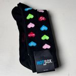Hot Sox Women's Black Socks with Colorful Heart Motifs New With Tag Photo 1