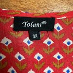 Tolani Tunic Top Womens 3X 100% Silk Floral Boho Hippie 3/4 Sleeve Colorful Plus Photo 9