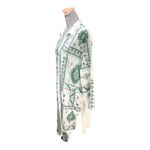 ZARA  Womens Lg White Green Embroidered Tunic Collared Shirt Dress Boho Cover Up Photo 8