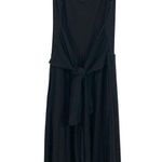 Reformation Jeans August Sleeveless Tie Belted Front Midi Dress Black Size Large Photo 3