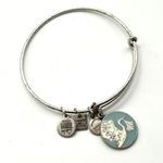 ALEX AND ANI stork baby boy birth silver tone bangle bracelet Photo 0