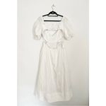 STAUD NWT Carina Cut Out Puff Sleeves Midi Dress Size XL White Romantic Feminine Photo 12