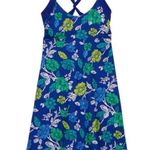 Patagonia  MORNING GLORY BLUE WHITE MULTI TROPICAL FLORAL DRESS S Photo 2