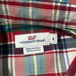 Vineyard Vines  Women’s Size 4 Red White Green Blue Plaid Button Down Shirt Photo 4