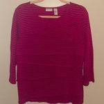 Chico's  Striped Pink Top‎ | 2 Photo 0