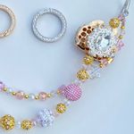 Handmade 🐰Luxury Bag/Phone Chain Charm/Keychain Sparkly Bling Beads Rhinestone Pink Bunny Photo 5