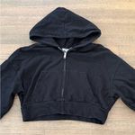 Garage  Black Cropped Zip-Up Hoodie- Size Large Photo 2