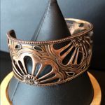 BARSE Oversized Copper Cuff Bracelet with Floral Cut Out Design Mint Condition Pink Photo 12