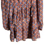 Marie Oliver Alana Floral Kaleidoscope Silk Long Sleeve Ruffled Mini Dress XXS Photo 7