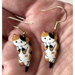 Calico Cat Earrings New Small Kitty Lover Dangle Hooks Christmas Birthda… Photo 3