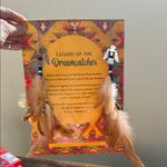 Feathered dreamcatcher earrings with Beaded Accents and a silver thunderbird Brown Photo 3