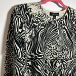 Cable & Gauge Vintage Medium cardigan sweater zebra cheetah print Photo 1
