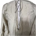 H&M New  Beige V-Neck Knee Length Dress S Balloon Sleeves Party Boho Cream Green Photo 4