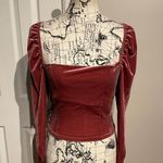 Forever 21 Y2k Velvet Steampunk SQUARE Puffy elastic shoulder long sleeve Victorian Vintage Berry Photo 0