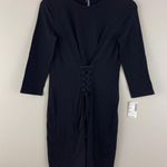 1. State Black Quarter Sleeve Front Lace Up Corset Dress NEW Photo 1