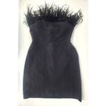 Sam Edelman Black Feather Top Strapless Mini Dress Women's Size 6 Photo 11