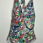 Ralph Lauren Lauren  multicolored paisley one piece swimsuit halter womens size 8 Photo 0