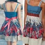 Urban Outfitters KIMCHI BLUE  UO Colorblock Bow Back Dress Blue Gray Floral 2010s Photo 1