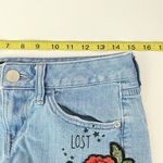 EXPRESS  Cut‎ Off Denim Shorts Size 0 Embroidered Floral Patch Distressed Jeans Photo 11