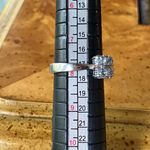 Natural Aquamarine White Diamond Sterling Silver Ring Size 7.75 Photo 7