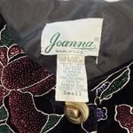 Vintage Black Gold Metallic Velvet Colorful Floral Evening Blazer Size SMALL Photo 11