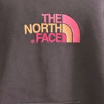 The North Face  Womens Pullover Hoodie Sweatshirt Size L Dark Purple Logo Graphic Photo 2