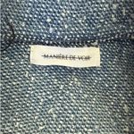 Maniere De Voir  - Catherine Cropped Boucle Denim Jacket in Blue Photo 2