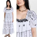 Free People Western Bohemian Jamie Embroidered Maxi Dress Size Large Ethereal Photo 3