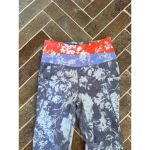 Free People Free People Movement Cropped Grey/White Leggings with Orange/Blue size XS EUC Photo 1