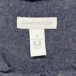 Charter Club Charter‎ Club Jacket Womens M Cotton Blue Button Front Ruffle trim Photo 3
