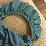 Free People  Medium crop tank ruffle straps smocked back teal Spring Summer Photo 5