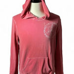 American Eagle Y2K AEO Pink Hoodie Peace Love Graphic Sweatshirt Photo 0