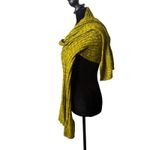 Helen Welsh Ribbed Knit Scarf Women Wool Blend Cozy Wrap Yellow Green Italy Photo 5