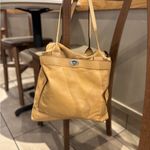 Banana Republic  Elegant Tan Leather Tote Bag Photo 2