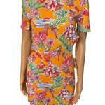 ZARA Orange Tropical Island Monkey Music Party Cutout Side Mini Cotton Dress Photo 1