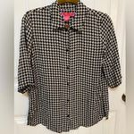 Catherine Malandrino  Houndstooth Button Up Short Sleeve Blouse Photo 1