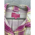 Isaac Mizrahi  Live Women's Button Down Jacket Pink Plaid Size Large Long Sleeve Photo 8