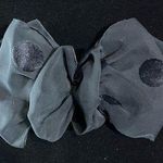 Vintage 90s Hair Bow Barrette Clip Black Polke Dot Photo 0