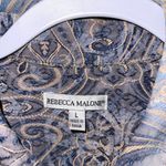 Rebecca Malone  blue color block jacket with pink paisley-like embroidered detail Photo 9