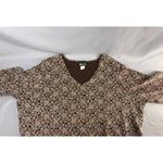 Maggie Barnes Vintage Brown Tunic Top White Micro Beaded Size 3X Glam Party Photo 11