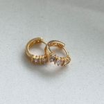 Gold Filled Mini Pave Diamond Hoops Photo 0