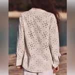 ZARA  NWT embroidered eyelet detail long sleeve button up shirt Photo 7