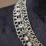 Chainmail Collar Necklace Silver Tone Rhinestone Chunky Statement Jewelry Photo 4