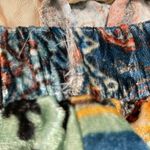 Sfizio Women's Patchwork Print Velvet Stretch Lounge Pant Trousers Pockets Sz XS Blue Photo 7