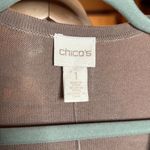 Chico's NWT Chico’s Long Pleated Cardigan Taos Taupe Size 8 Medium (1) Photo 2