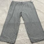 Old Navy NWOT  Pants 3X Linen Stripe Blue White Wide Leg Pull Up High Waist Photo 1